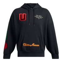 安德玛（UNDERARMOUR） Icon男子高克重棉织宽松连帽运动卫衣1389262 黑色001 M