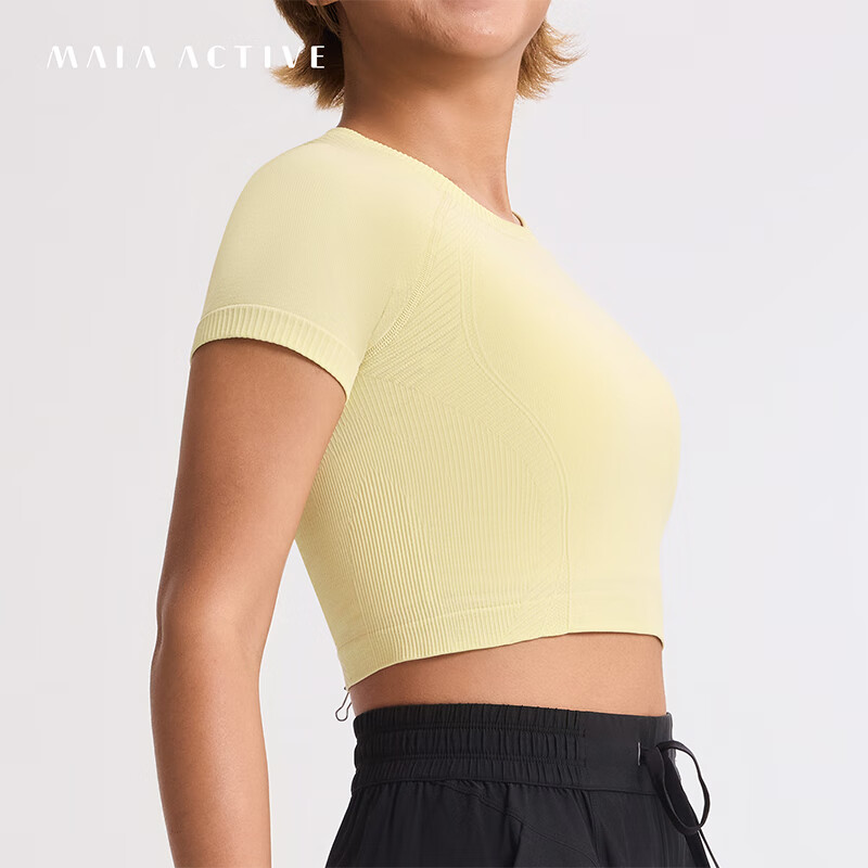  MAIA ACTIVE 3D一体织 女士瑜伽T恤  栗檀棕-合身版 M