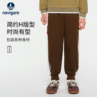NAVIGARE意大利小帆船童装儿童裤子男童保暖加绒卫裤中大童冬装休闲裤 冬日运动深蓝 165