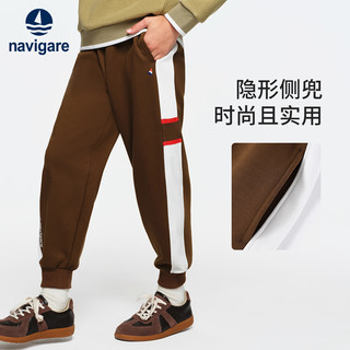 NAVIGARE意大利小帆船童装儿童裤子男童保暖加绒卫裤中大童冬装休闲裤 冬日运动深蓝 165