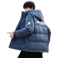 雪中飞 SNOWFLYING【加厚保暖】羽绒服男短款冬季男装防寒保暖加厚格纹男士羽绒外套
