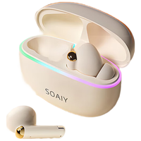 SOAIY/索爱 蓝牙5.4 蓝牙耳机 有线充电 油彩白