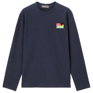 佐丹奴T恤男装纯棉魔术贴宽松圆领长袖T恤 18022008