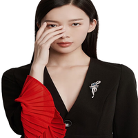 GIOIO施华洛世奇锆款复古宝石胸针轻奢女同款 玫瑰紫