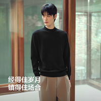 红豆【太阳绒】旷野美拉德针织衫男可机洗加绒毛衣男黑色打底衫毛衫男 【加厚半高领】漆黑S1 L 48 【130-145斤】
