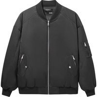 GXG男装 美式飞行员夹克羽绒服男休闲棒球领羽绒外套 24冬季 黑色 175/L