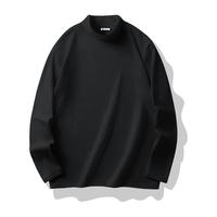 真维斯（JEANSWEST Z+）t恤男装秋冬款打底衫半高领双面绒休闲保暖内搭长袖青少年上衣 黑 XL(130-150斤)