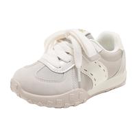 ABC KIDS儿童鞋2025秋季女童运动鞋男童阿甘鞋透气软底跑步鞋 白/浅灰 27 码内长17.1CM/脚长16.6CM