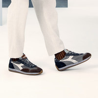 Diadora迪亚多纳男女运动鞋欧产石洗做旧休闲鞋跑步鞋EQUIPE 高级灰/白色C4890 36.5