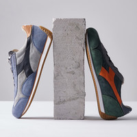 Diadora迪亚多纳男女运动鞋欧产石洗做旧休闲鞋跑步鞋EQUIPE 绿色70169 44.5