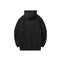 乔丹QIAODAN加绒卫衣女外套冬季保暖连帽卫衣长袖运动服上衣 黑色 160/S