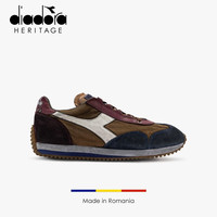 Diadora迪亚多纳男女运动鞋欧产石洗做旧休闲鞋跑步鞋EQUIPE 榛棕/灰蓝 / 30077 38