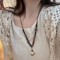 彩莱娅新中式木珠菩提项链男女复古小众设计古风吊坠毛衣链女生百搭项链 木珠菩提项链