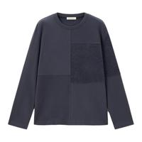  GIORDANO/佐丹奴 拼接雪尼尔卫衣布 男士长袖T恤
