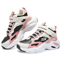 Skechers斯凯奇儿童秋冬加绒保暖棉鞋女童运动防滑中大童休闲靴子319250L 白色/黑色/粉红色/WBPK 33