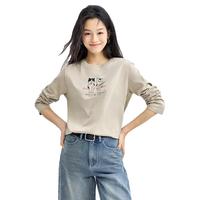 2024年秋冬纯棉猫猫印花针织圆领长袖T恤女款