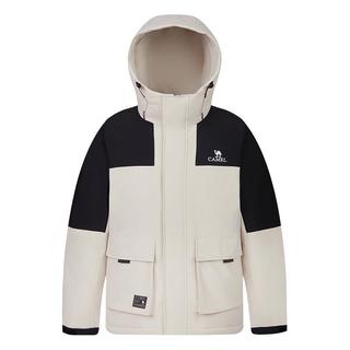 CAMEL骆驼蛟龙Pro工装羽绒服男冬季2025连帽加厚保暖防寒防水外套 M13CF00100A深榄绿/幻影黑 L