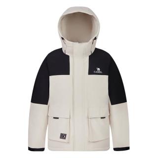 CAMEL骆驼蛟龙Pro工装羽绒服男冬季2025连帽加厚保暖防寒防水外套 M13CF00100A深榄绿/幻影黑 L