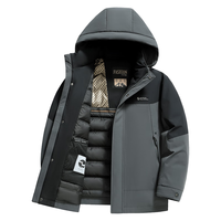 雪中飞 SNOWFLYING羽绒服男士鸭绒秋冬季可脱卸帽加厚保暖时尚休闲撞色外套男185