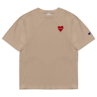 Champion【品牌】春夏短袖T恤女圆领休闲刺绣组合爱心logo纯棉