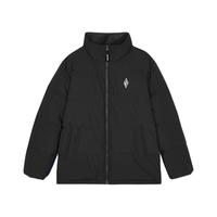 斯凯奇羽绒服男女同款冬季黑色立领棉羽加厚保暖短款外套