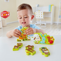 Hape儿童早教玩具四阶数字农场动物立体拼图E1628