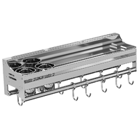 micoe 四季沐歌 304不锈钢刀架厨房置物架壁挂菜刀放调料用具架调味品大全免打孔 60cm双杯