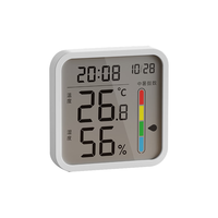 齐心(COMIX)彩屏电子温湿度计 家用室内可挂可立温度湿度计中暑提示干湿度计 白LA008