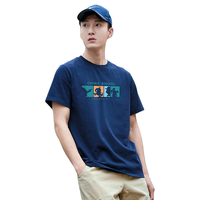  Pioneer Camp/拓路者 纯棉宽松 男士短袖T恤  深蓝色 L