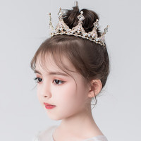 韩国女童皇冠头饰儿童公主小孩王冠发夹小女孩水钻宝宝发饰 华贵望族