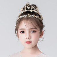 韩国女童皇冠头饰儿童公主小孩王冠发夹小女孩水钻宝宝发饰 丛林密语