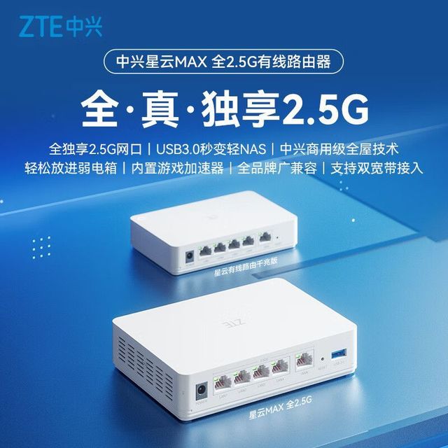 中兴 星云MAX 全2.5G 主路由交换机有