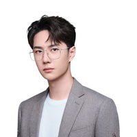 海伦凯勒（HELEN KELLER）【王一博同款眼镜】眼镜近视男有度数眼镜框女82054 亮银C9-大框（明星同款） 配0度防蓝光镜片