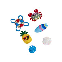 FOFOS两只福狸猫咪玩具弹簧逗猫棒带猫薄荷自嗨解闷幼猫玩具 海滩玩具礼包-6只装