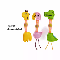 FOFOS两只福狸猫咪玩具弹簧逗猫棒带猫薄荷自嗨解闷幼猫玩具 组合装(长颈鹿+火烈鸟+鳄鱼)