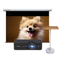 爱普生（EPSON）CH-A100家用投影仪高亮家庭影院智能投影仪+落地支架+100英寸电动幕布 A100【亮度翻倍 精彩加倍】