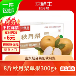京鲜生 大号山东莱阳秋月梨 净重8斤（单果300g+）