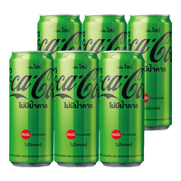 可口可乐（Coca-Cola）碳酸汽水青柠味可乐无糖饮料 泰国 聚会聚餐休闲饮品 青柠味325ml*6罐