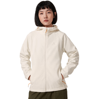 CAMEL骆驼户外软壳衣款防水防风夹克加绒连帽外套潮 AA22263750 暖白女 L