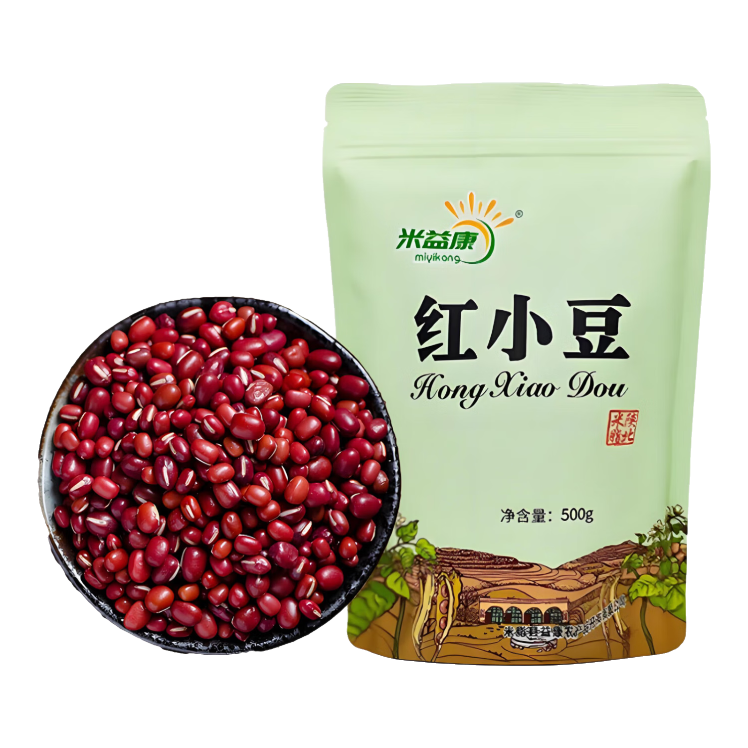 米益康陕北红小豆五谷杂粮粗粮批发沙当季新豆大粒新鲜 【皮薄易煮绵软沙糯】装