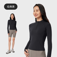 Keep长袖T恤秋冬女运动跑步显瘦保暖半拉链瑜服瑜伽上衣 S