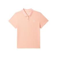 361°361运动t恤女2021夏季新款POLO衫常规休闲上衣翻领透气短袖 662124110 亮光粉 2XL