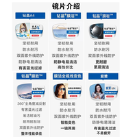 依视路(ESSILOR)依视路镜片钻晶膜致/A4/膜岩/A3/X4/膜御非球面高清防蓝光镜片 依视路钻晶膜御+送镜架 折射率(薄)