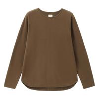 佐丹奴长袖T恤女双面绒保暖打底衫弧形下摆圆领上衣05324785
