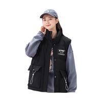 XTEP特步半塘系列羽绒马甲女款潮流外套保暖上衣977428260467 正黑色 L