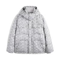 GXG奥莱 老花满印羽绒服男复古时尚连帽面包羽绒服外套 23冬新款