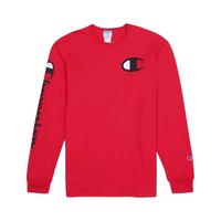 Champion【100%棉】男式纯棉舒适大c-logo美式休闲时尚长袖T恤
