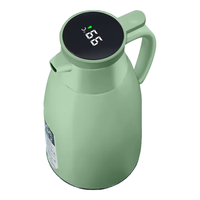 欣美雅数显保温壶玻璃内胆热水壶家用保温水壶暖水瓶大容量开水壶温水瓶 绿色【智能显温】 2L 【大耳狗】联名款 果子良品款GuoziLP