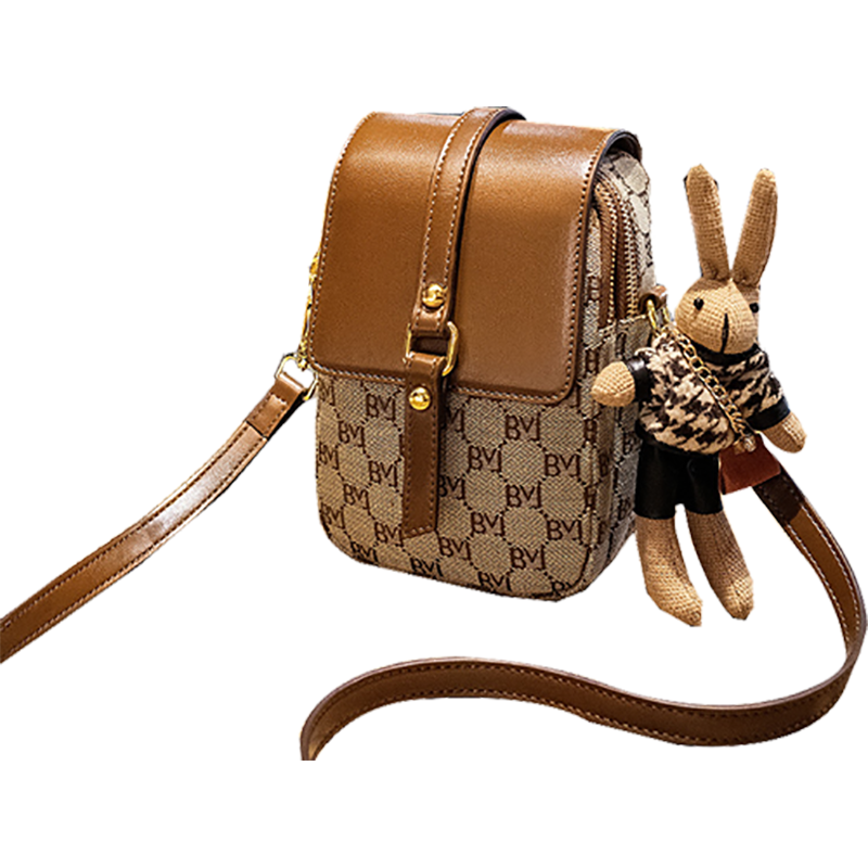 薇妮 VINEY手机包百搭包包女包时尚斜挎包迷你小包轻奢小众单肩包三八女神节38妇女节女友 咖啡色