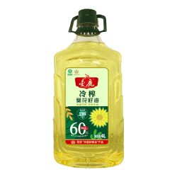 Goldeer 1981 冷榨葵花籽油4L 大桶家用低温压榨食用油 富含维生素E 中华